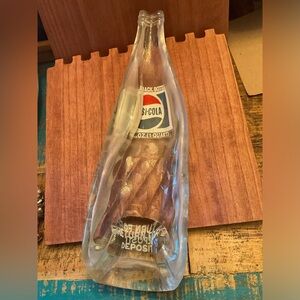 Slumped Melted Glass Pepsi Bottle.